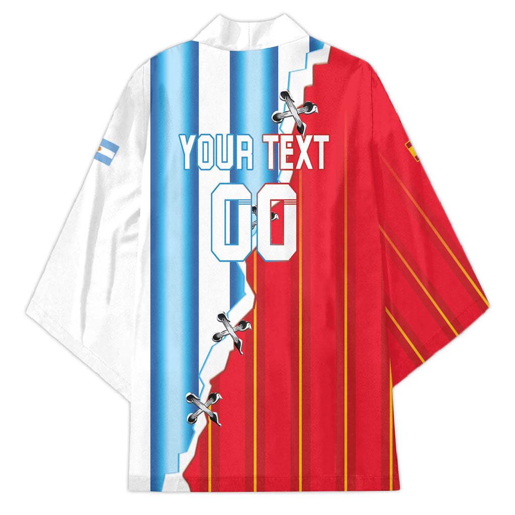 Custom Argentina Spain Football 2026 Kimono La Albiceleste La Roja Together