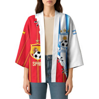 Custom Argentina Spain Football 2026 Kimono La Albiceleste La Roja Together