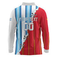 Custom Argentina Spain Football 2026 Long Sleeve Polo Shirt La Albiceleste La Roja Together