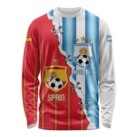 Custom Argentina Spain Football 2026 Long Sleeve Shirt La Albiceleste La Roja Together