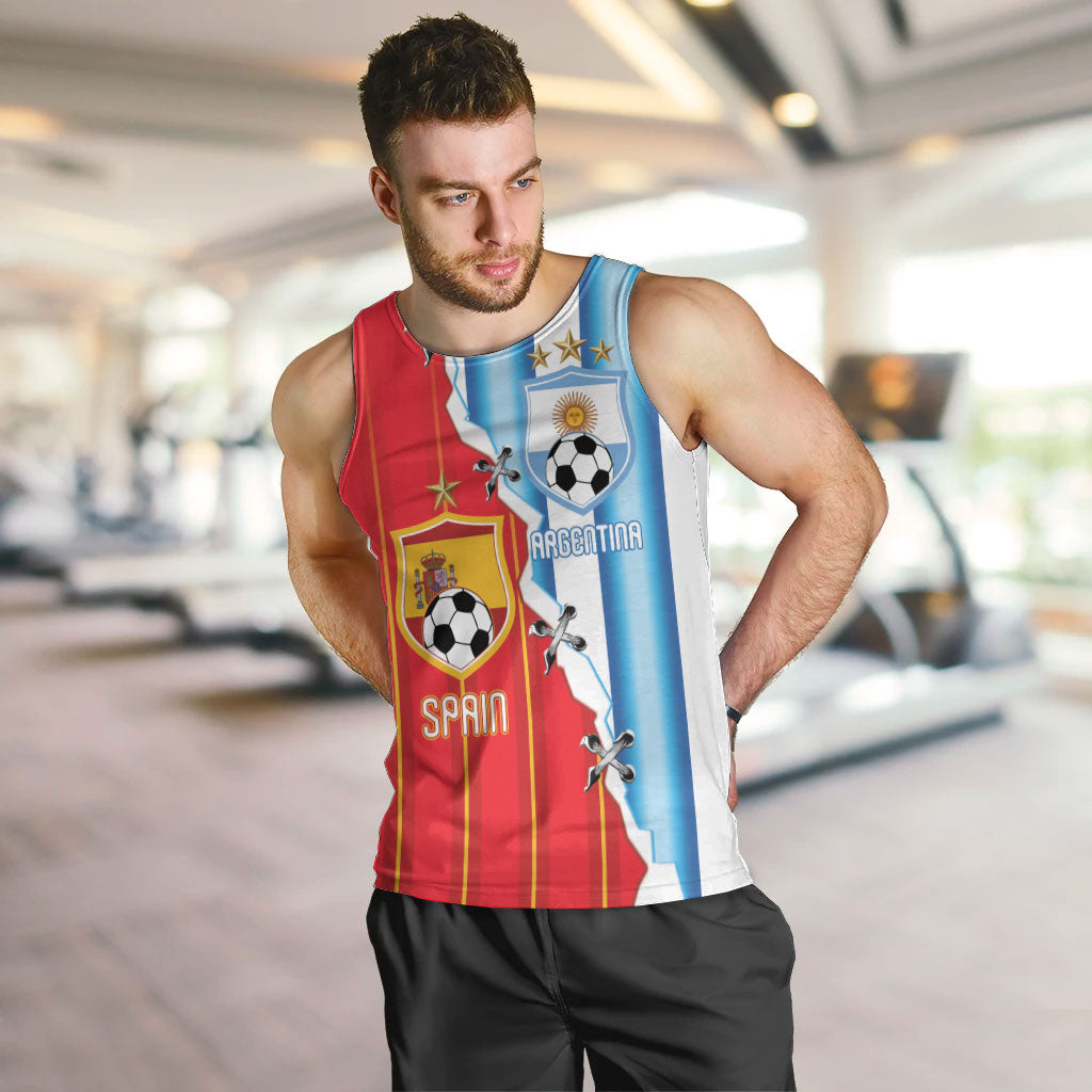 Custom Argentina Spain Football 2026 Men Tank Top La Albiceleste La Roja Together