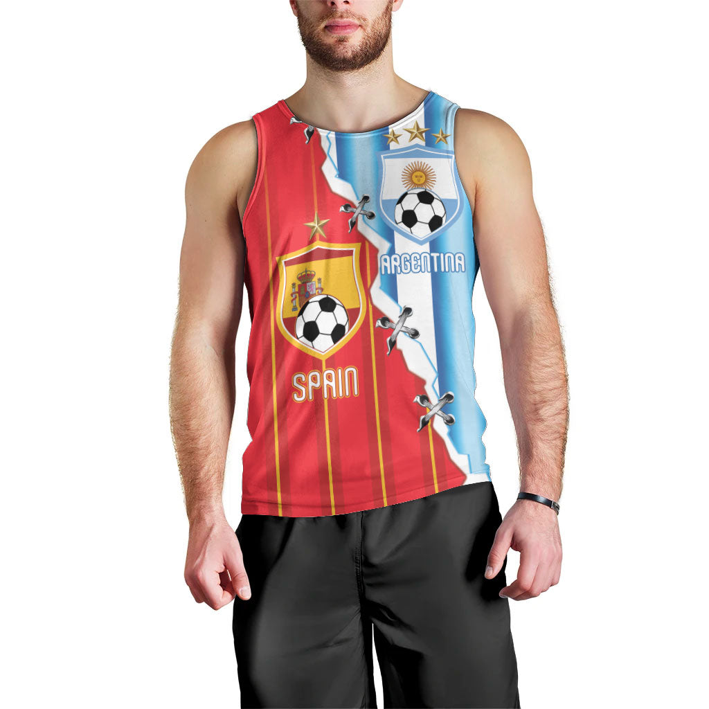 Custom Argentina Spain Football 2026 Men Tank Top La Albiceleste La Roja Together