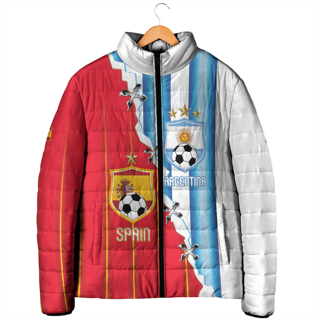 Custom Argentina Spain Football 2026 Padded Jacket La Albiceleste La Roja Together