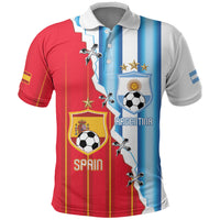 Custom Argentina Spain Football 2026 Polo Shirt La Albiceleste La Roja Together