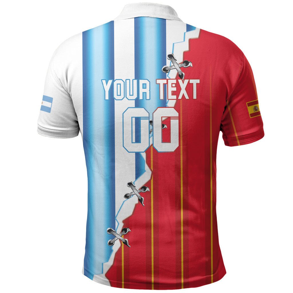 Custom Argentina Spain Football 2026 Polo Shirt La Albiceleste La Roja Together