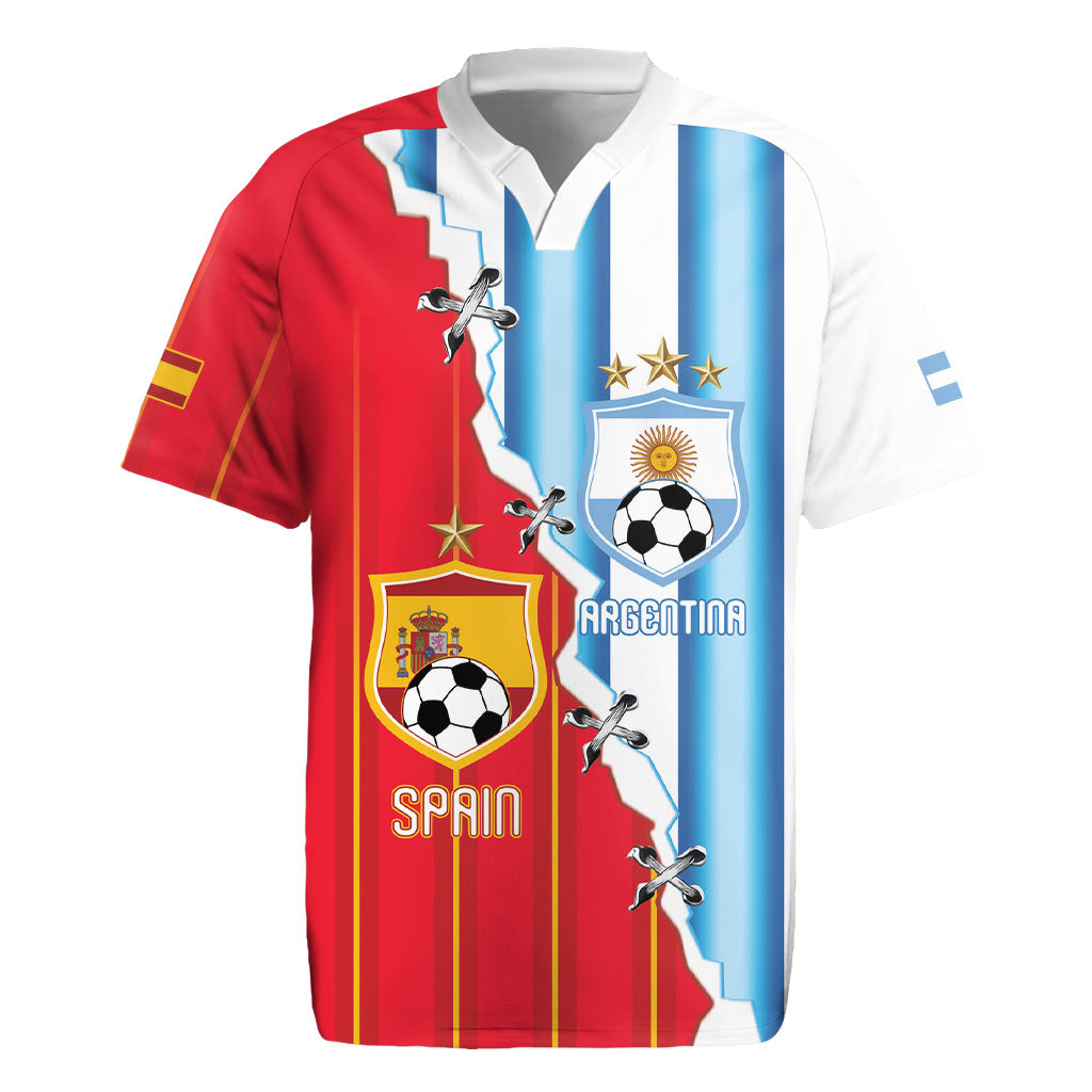 Custom Argentina Spain Football 2026 Rugby Jersey La Albiceleste La Roja Together