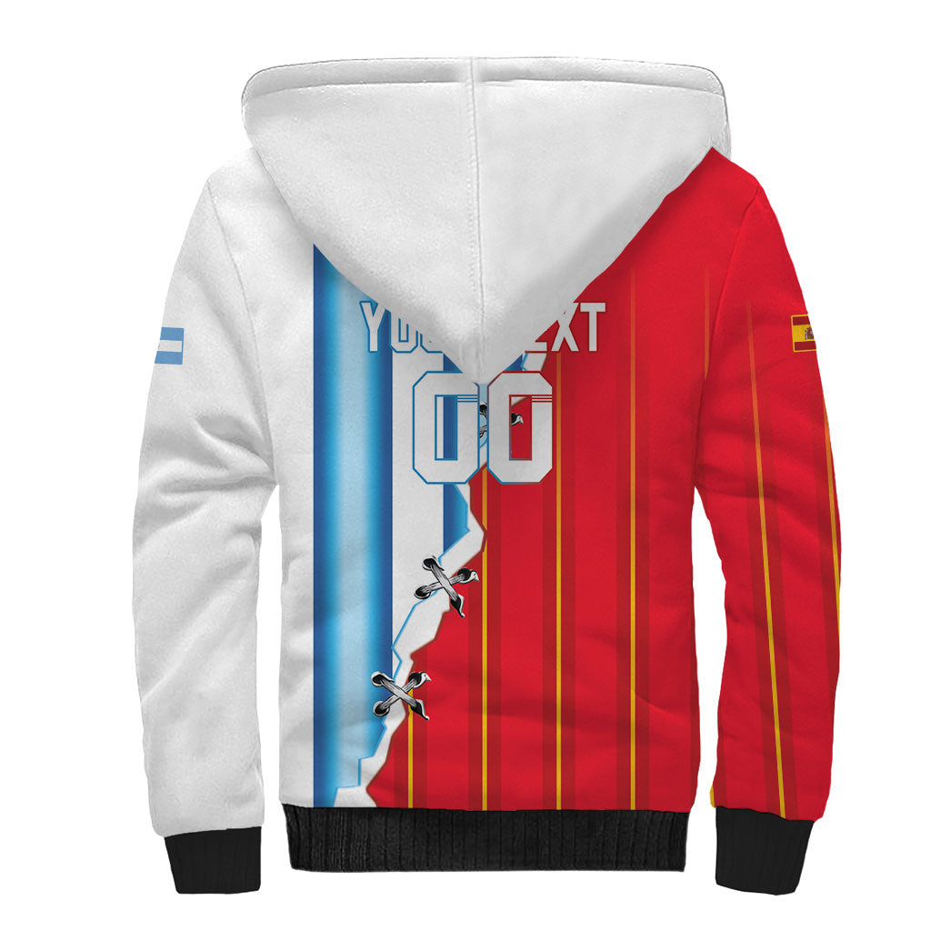 Custom Argentina Spain Football 2026 Sherpa Hoodie La Albiceleste La Roja Together