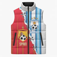 Custom Argentina Spain Football 2026 Sleeveless Puffer Jacket La Albiceleste La Roja Together