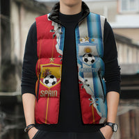 Custom Argentina Spain Football 2026 Sleeveless Puffer Jacket La Albiceleste La Roja Together