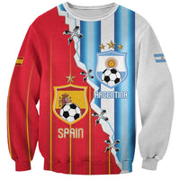 Custom Argentina Spain Football 2026 Sweatshirt La Albiceleste La Roja Together