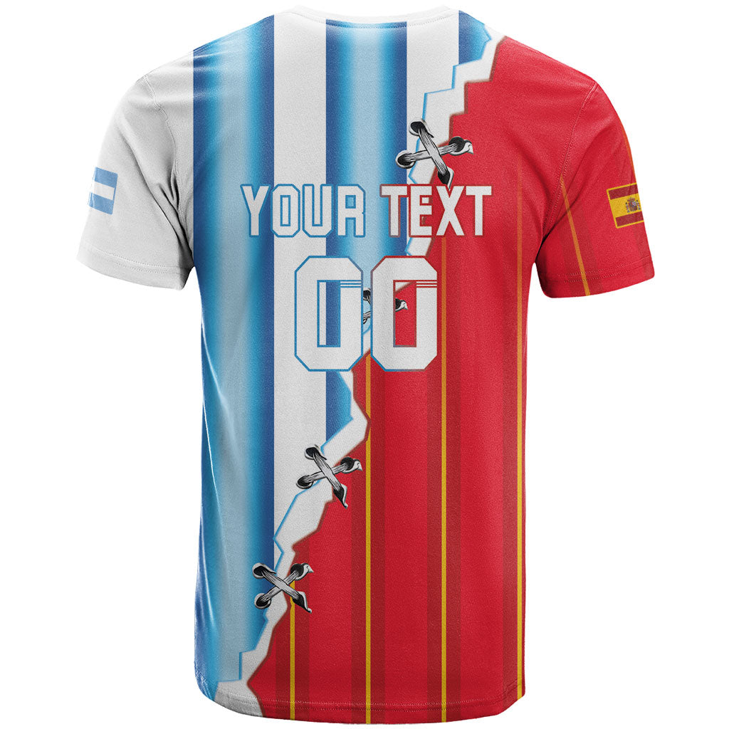 Custom Argentina Spain Football 2026 T Shirt La Albiceleste La Roja Together