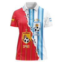 Custom Argentina Spain Football 2026 Women Polo Shirt La Albiceleste La Roja Together