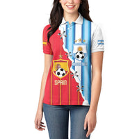 Custom Argentina Spain Football 2026 Women Polo Shirt La Albiceleste La Roja Together
