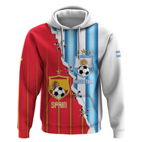 Custom Argentina Spain Football 2026 Zip Hoodie La Albiceleste La Roja Together