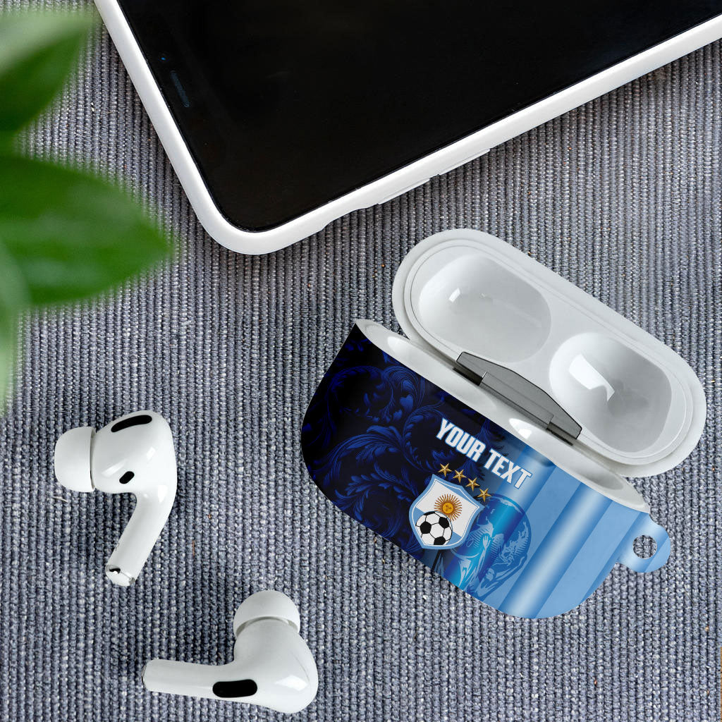 Custom Argentina World Football 2026 AirPods Case La Albiceleste 4th Champion Proud