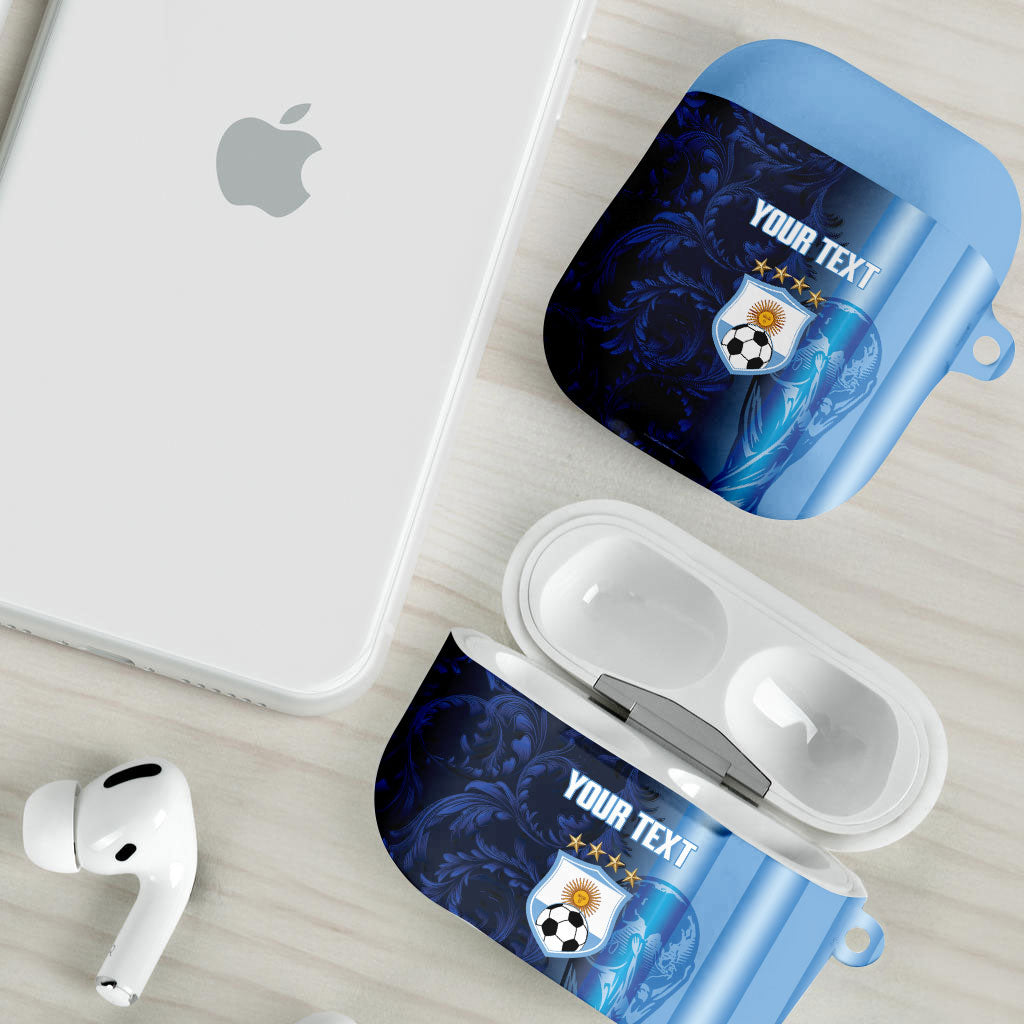 Custom Argentina World Football 2026 AirPods Case La Albiceleste 4th Champion Proud