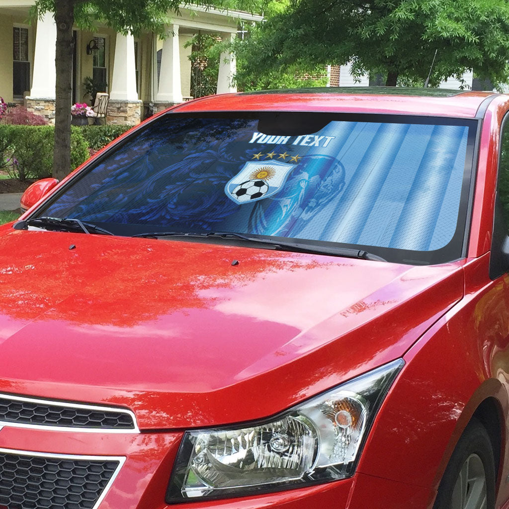 Custom Argentina World Football 2026 Auto Sun Shade La Albiceleste 4th Champion Proud