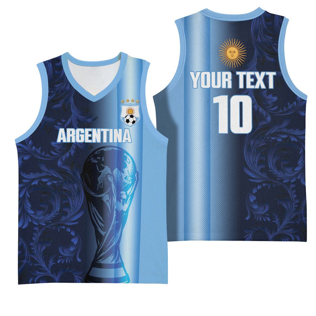 Custom Argentina World Football 2026 Basketball Jersey La Albiceleste 4th Champion Proud