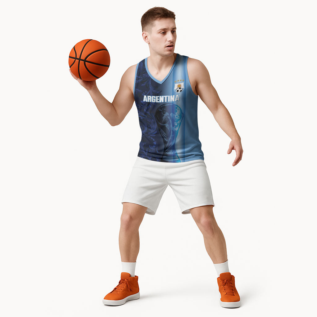 Custom Argentina World Football 2026 Basketball Jersey La Albiceleste 4th Champion Proud