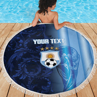 Custom Argentina World Football 2026 Beach Blanket La Albiceleste 4th Champion Proud
