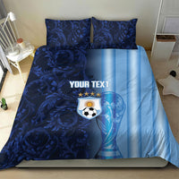 Custom Argentina World Football 2026 Bedding Set La Albiceleste 4th Champion Proud