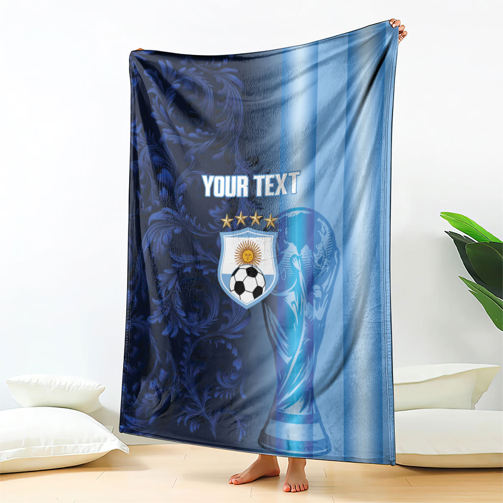 Custom Argentina World Football 2026 Blanket La Albiceleste 4th Champion Proud
