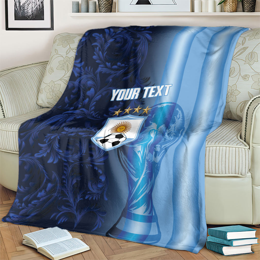 Custom Argentina World Football 2026 Blanket La Albiceleste 4th Champion Proud