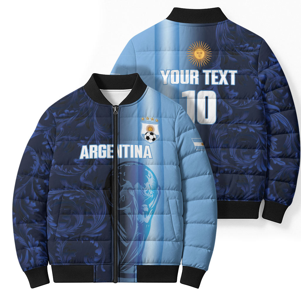Custom Argentina World Football 2026 Bomber Puffer Jacket La Albiceleste 4th Champion Proud