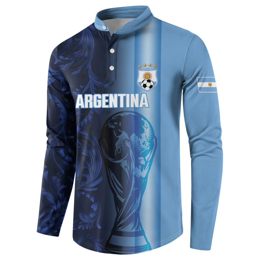 Custom Argentina World Football 2026 Button Sweatshirt La Albiceleste 4th Champion Proud