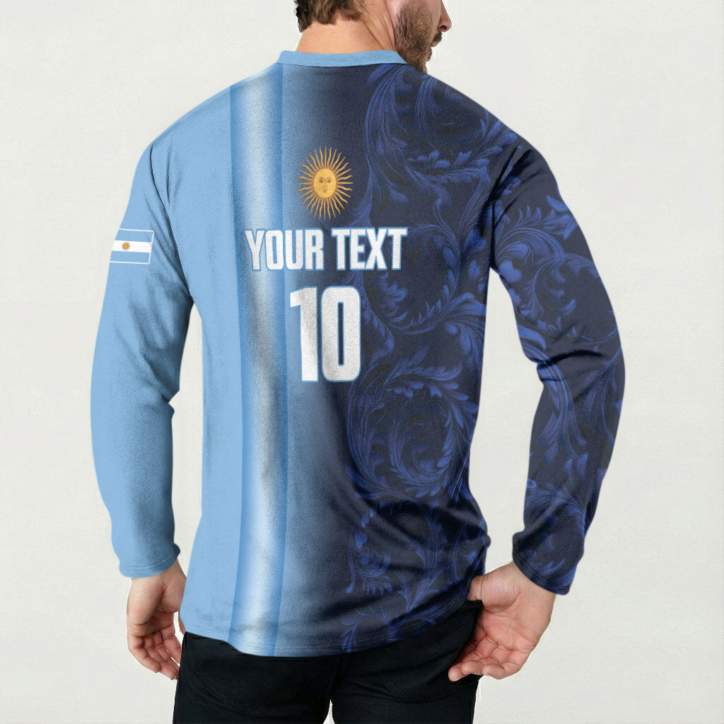 Custom Argentina World Football 2026 Button Sweatshirt La Albiceleste 4th Champion Proud