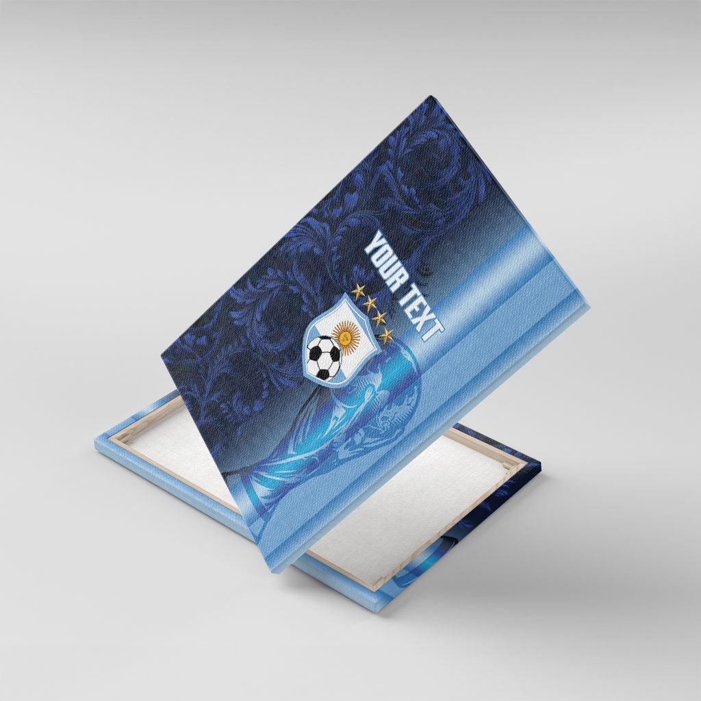 Custom Argentina World Football 2026 Canvas Wall Art La Albiceleste 4th Champion Proud