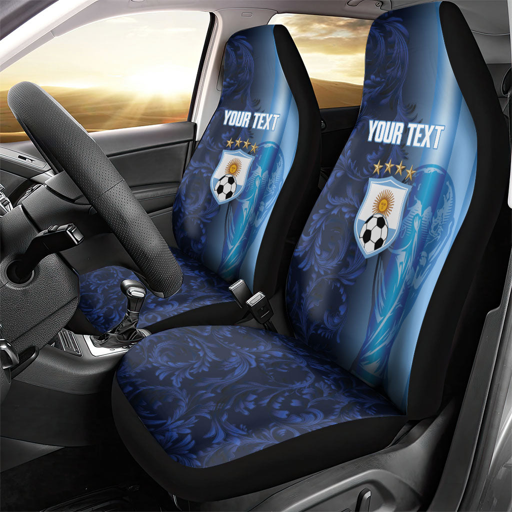 Custom Argentina World Football 2026 Car Seat Cover La Albiceleste 4th Champion Proud