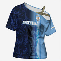 Custom Argentina World Football 2026 Cross Shoulder Shirt La Albiceleste 4th Champion Proud