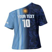 Custom Argentina World Football 2026 Cross Shoulder Shirt La Albiceleste 4th Champion Proud