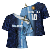 Custom Argentina World Football 2026 Cross Shoulder Shirt La Albiceleste 4th Champion Proud