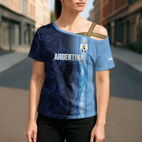 Custom Argentina World Football 2026 Cross Shoulder Shirt La Albiceleste 4th Champion Proud