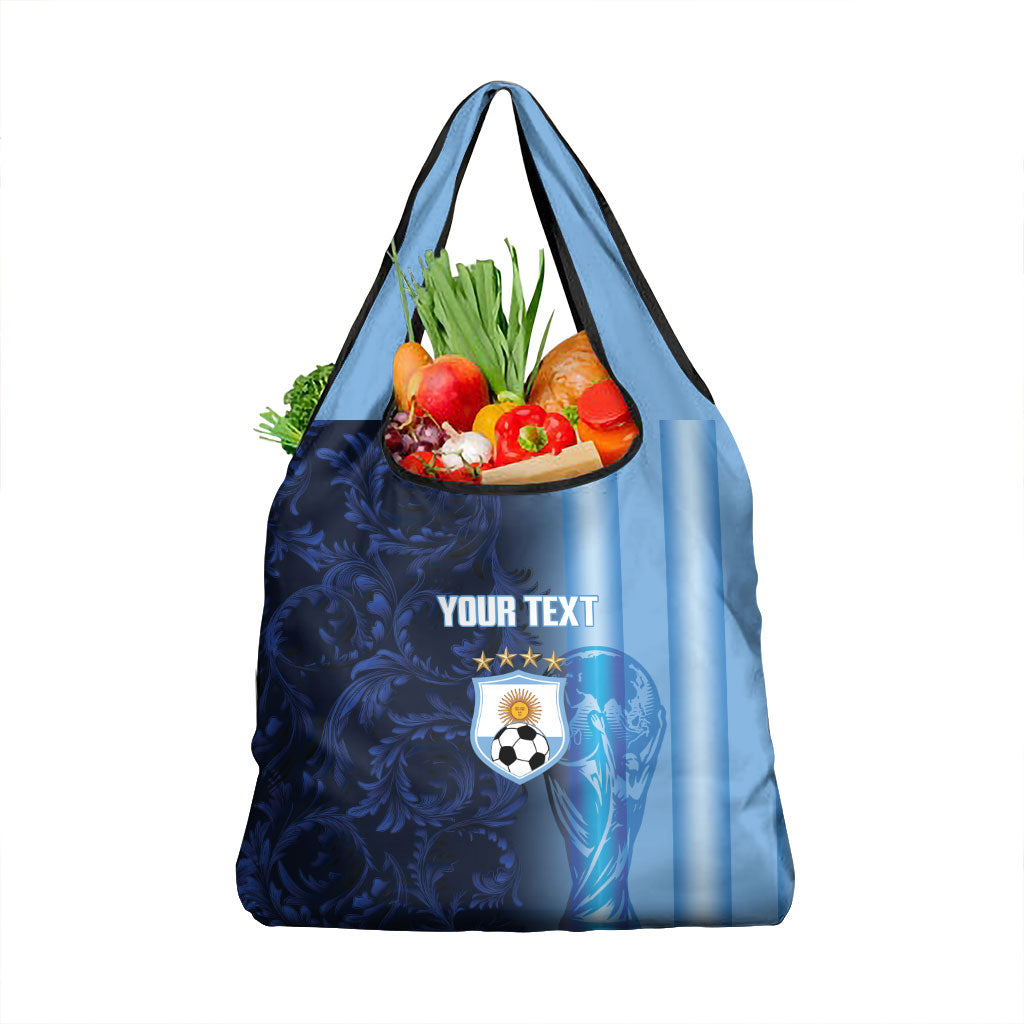 Custom Argentina World Football 2026 Grocery Bag La Albiceleste 4th Champion Proud