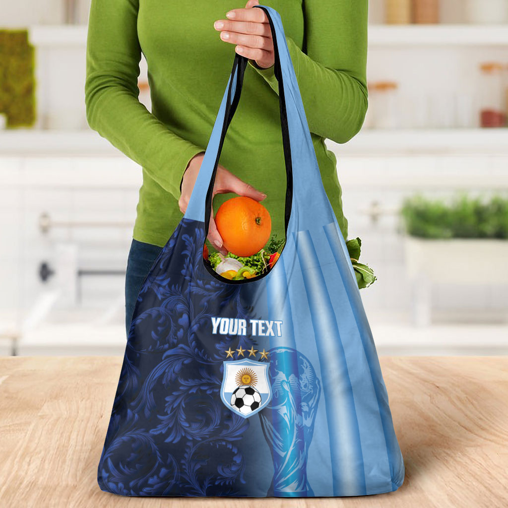 Custom Argentina World Football 2026 Grocery Bag La Albiceleste 4th Champion Proud