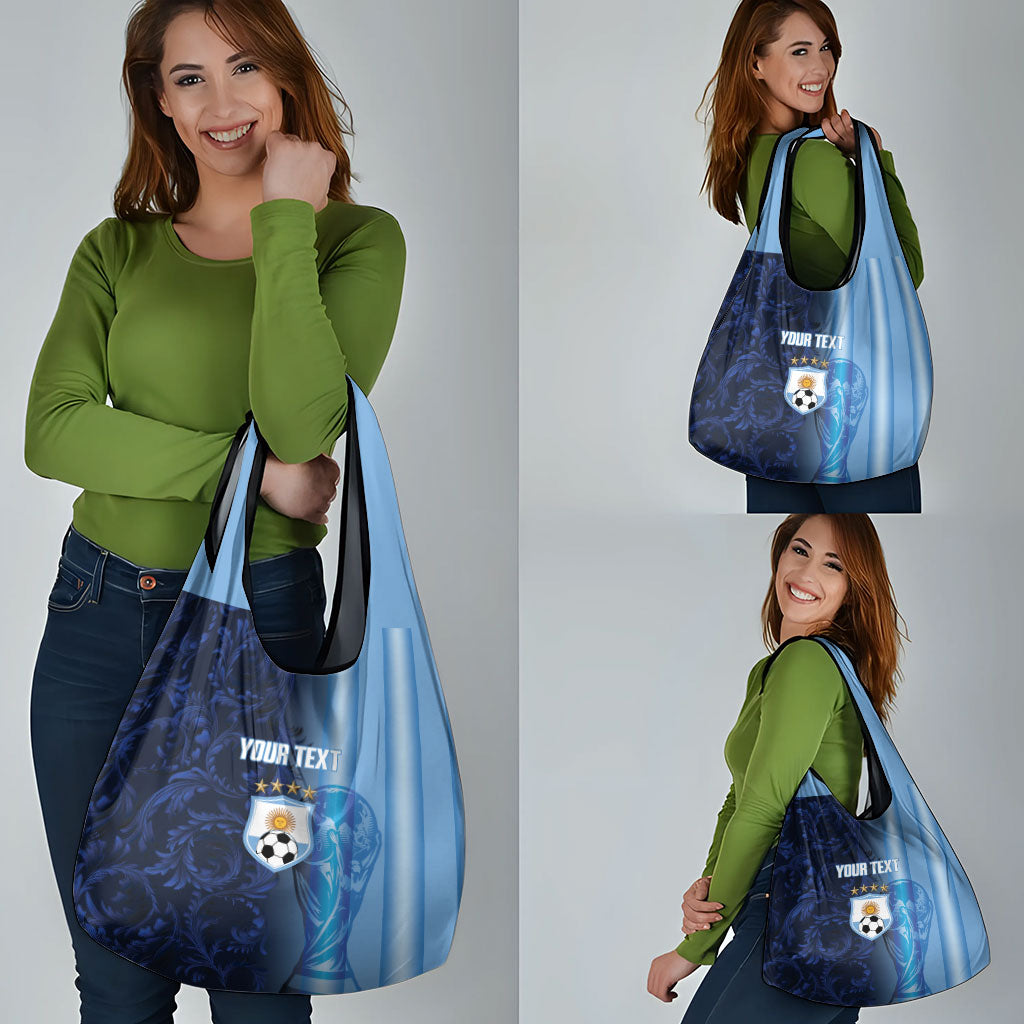 Custom Argentina World Football 2026 Grocery Bag La Albiceleste 4th Champion Proud