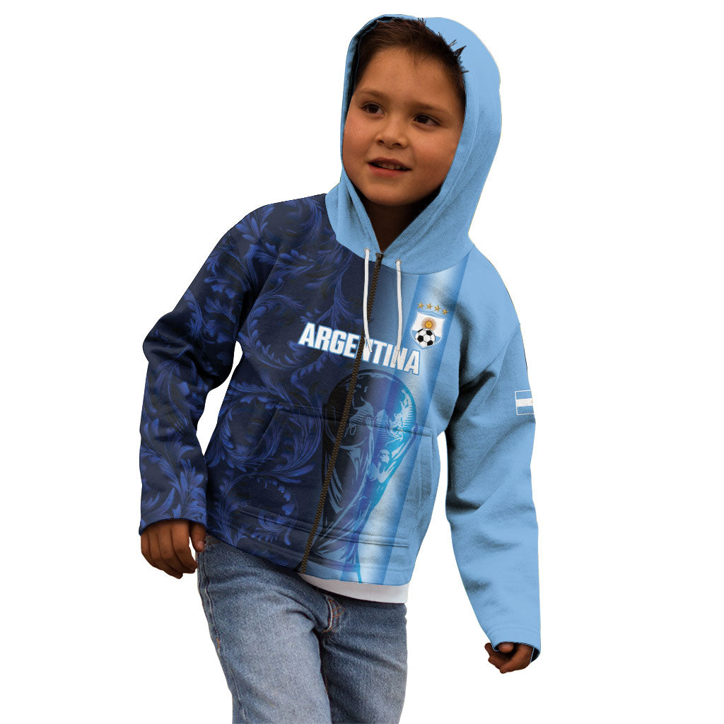 Custom Argentina World Football 2026 Kid Hoodie La Albiceleste 4th Champion Proud