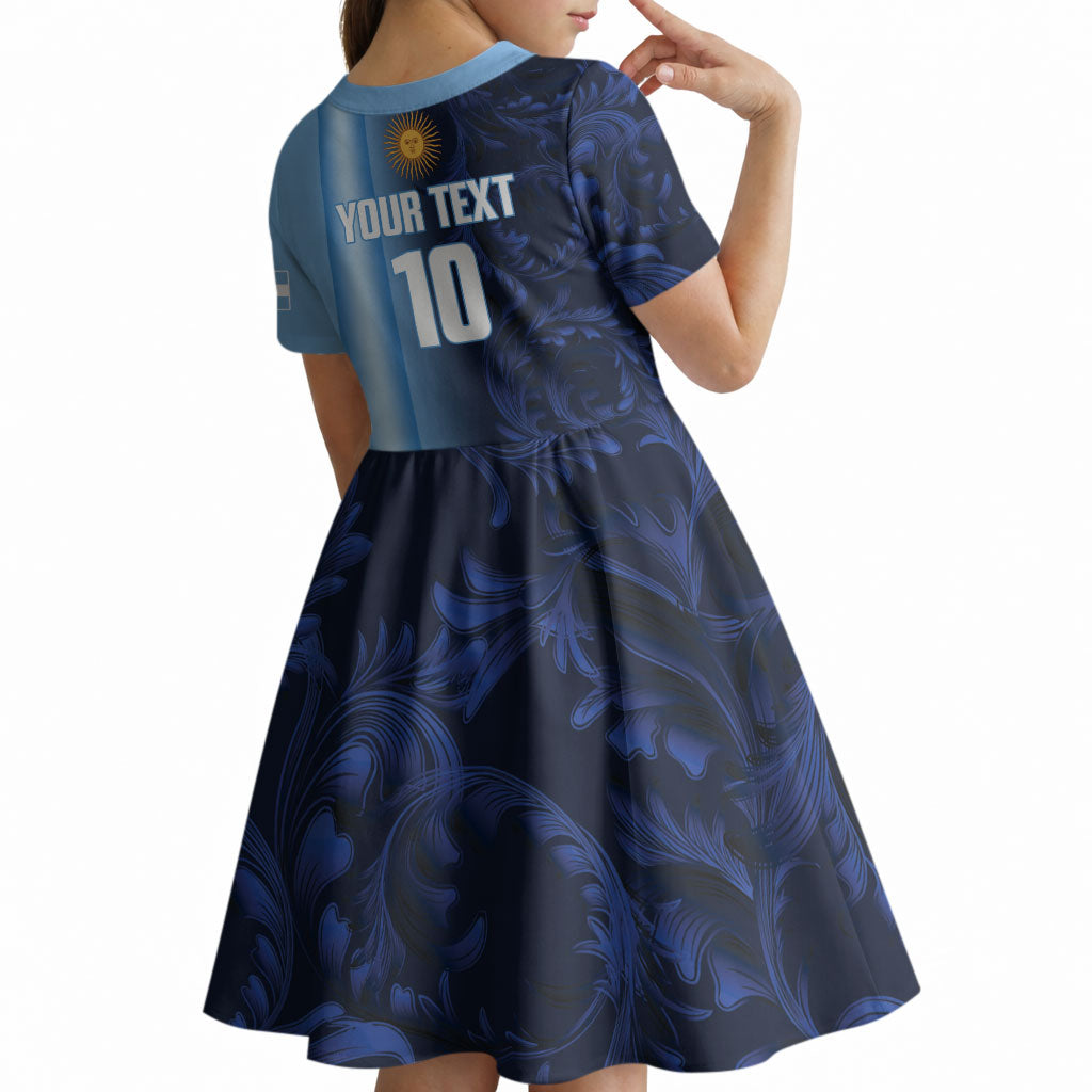 Custom Argentina World Football 2026 Kid Short Sleeve Dress La Albiceleste 4th Champion Proud