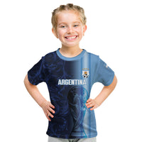 Custom Argentina World Football 2026 Kid T Shirt La Albiceleste 4th Champion Proud