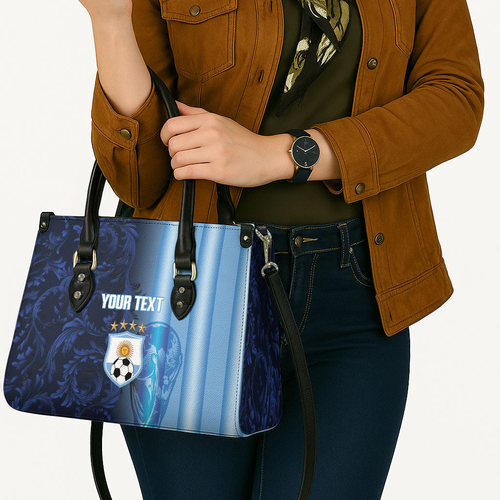 Custom Argentina World Football 2026 Leather Bag La Albiceleste 4th Champion Proud