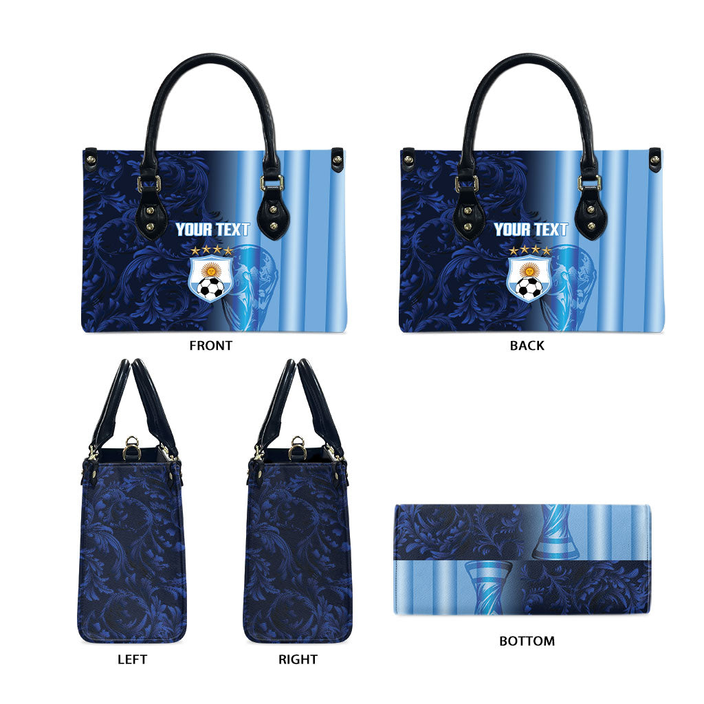 Custom Argentina World Football 2026 Leather Bag La Albiceleste 4th Champion Proud