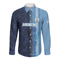 Custom Argentina World Football 2026 Long Sleeve Button Shirt La Albiceleste 4th Champion Proud