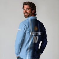 Custom Argentina World Football 2026 Long Sleeve Polo Shirt La Albiceleste 4th Champion Proud
