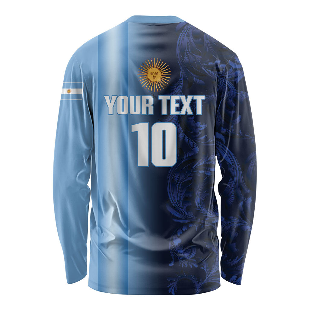 Custom Argentina World Football 2026 Long Sleeve Shirt La Albiceleste 4th Champion Proud