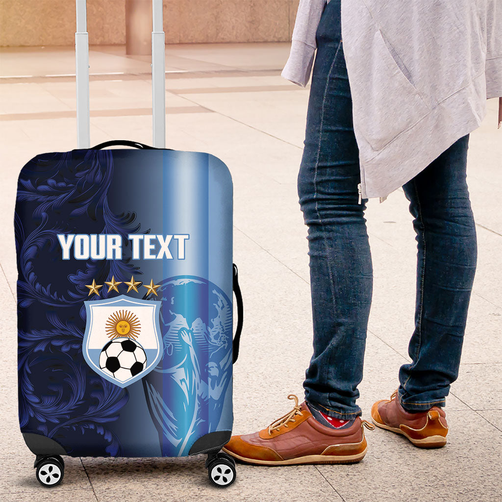 Custom Argentina World Football 2026 Luggage Cover La Albiceleste 4th Champion Proud