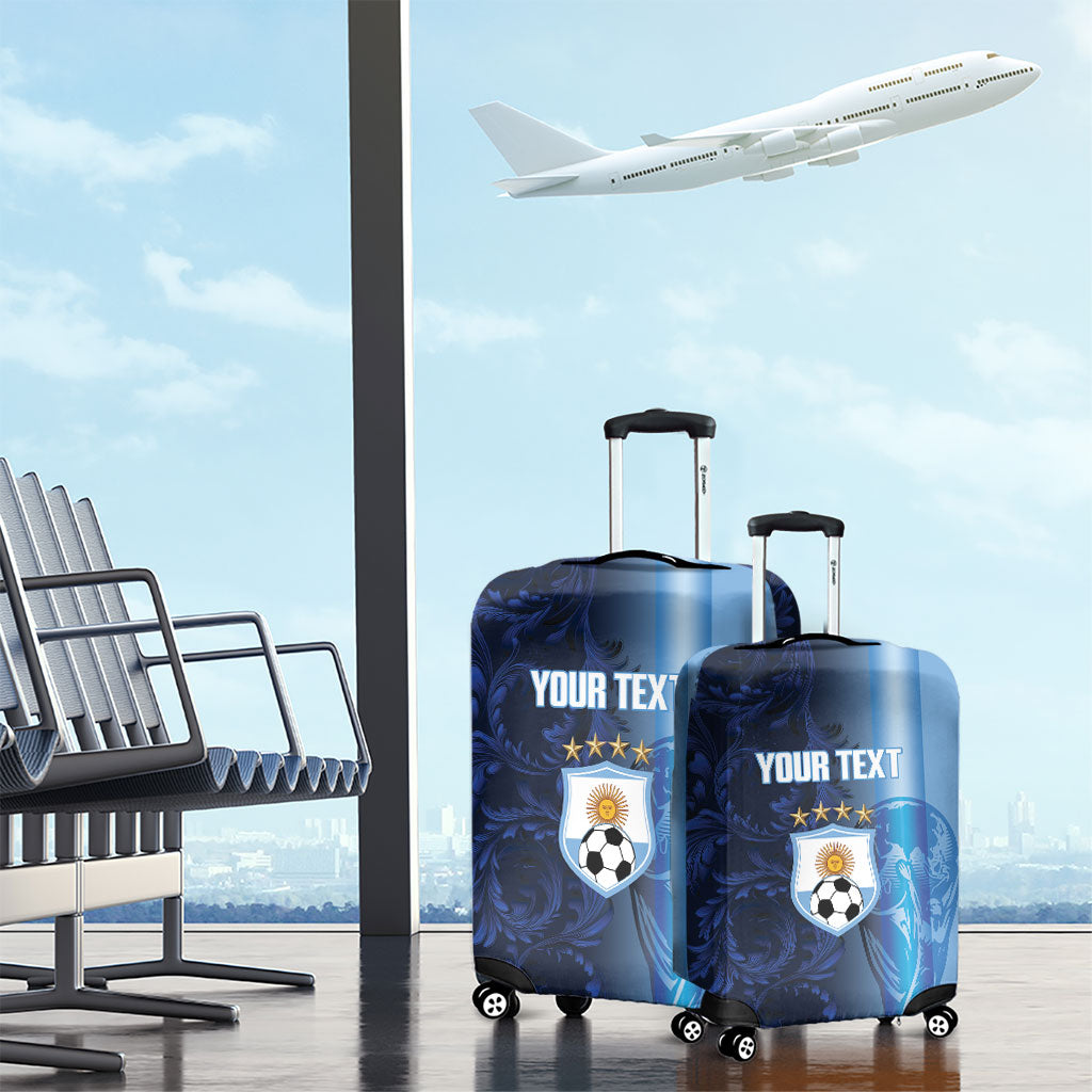Custom Argentina World Football 2026 Luggage Cover La Albiceleste 4th Champion Proud