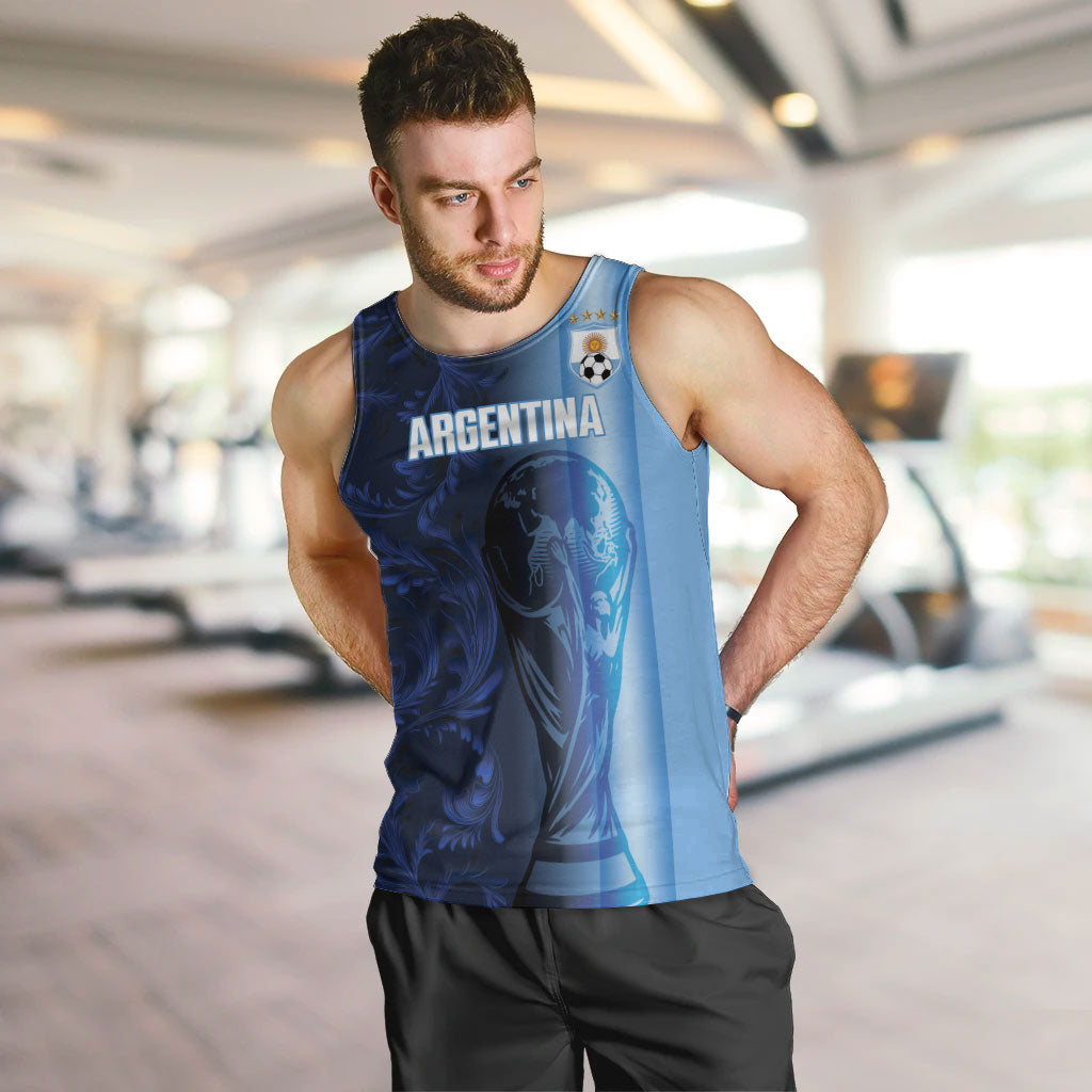 Custom Argentina World Football 2026 Men Tank Top La Albiceleste 4th Champion Proud